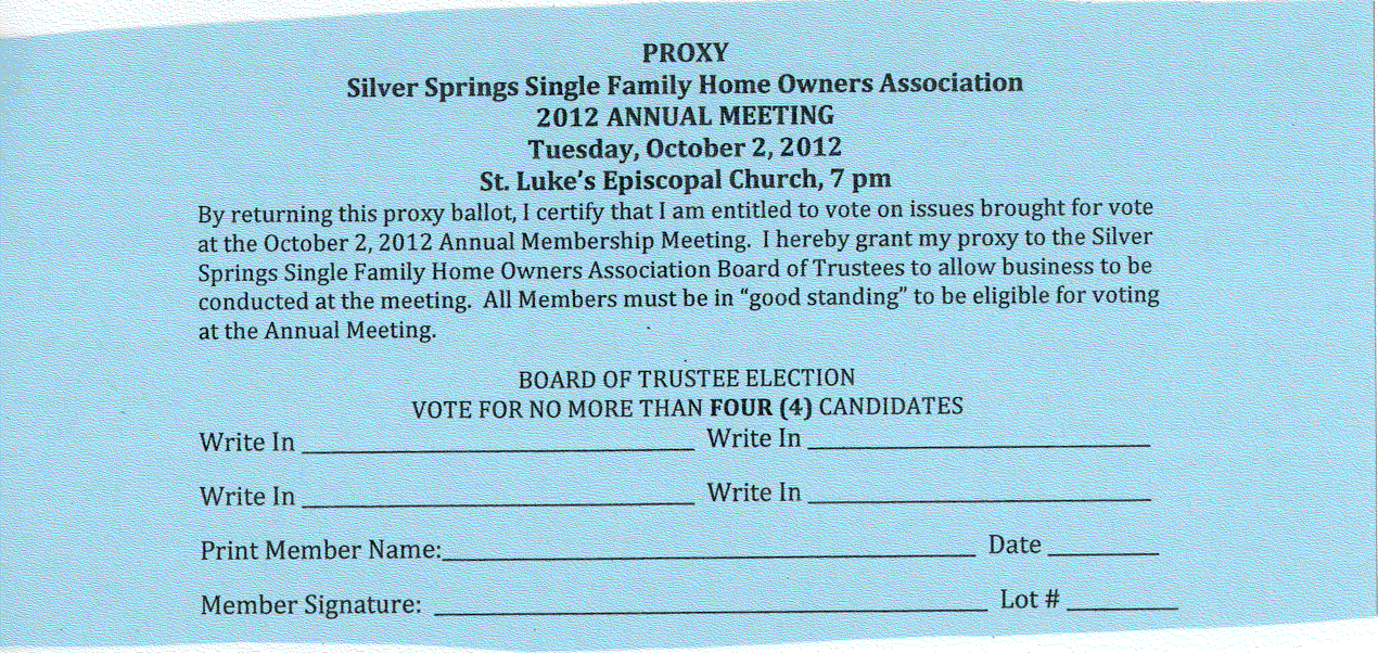 2012 Sept 21 Board Proxy to Owners